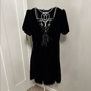 Killstar Elegant Black Velvet Dress